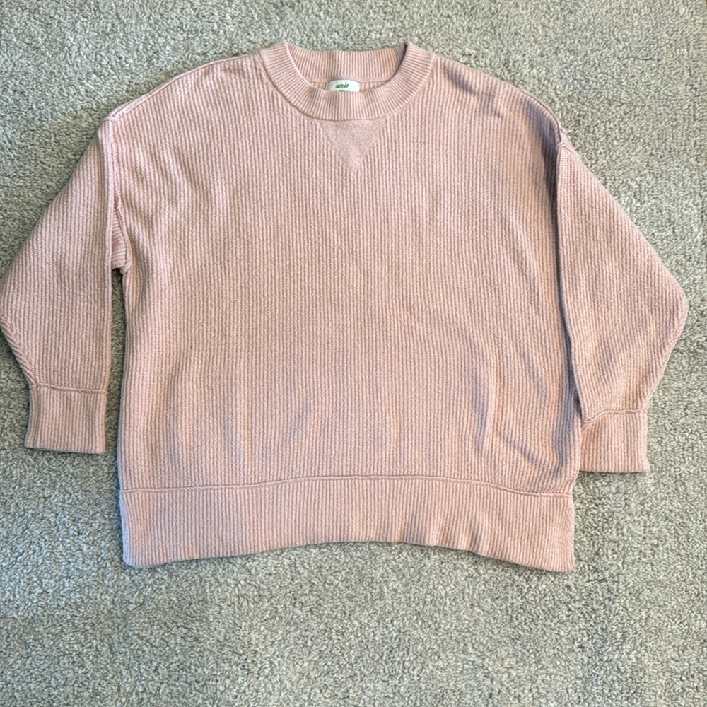 aerie Crewneck Sweater in Dusty Pink